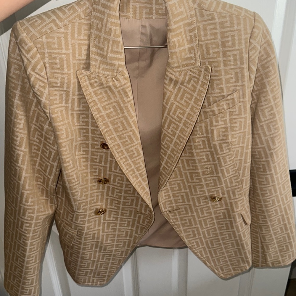 Greek key blazer